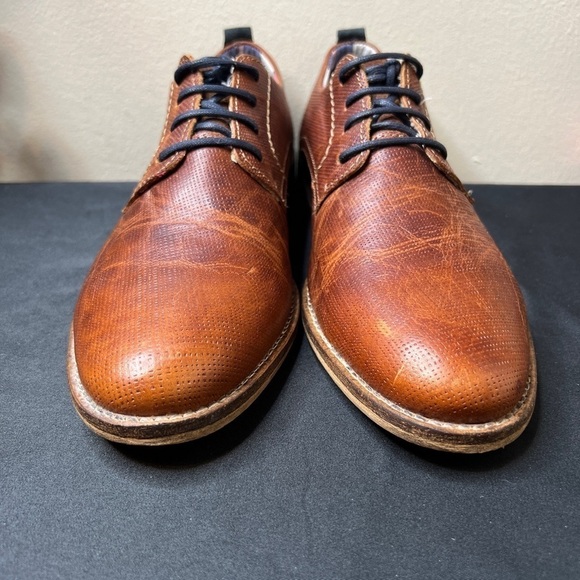 🌹Bullboxer Brown Leather Shoes Men’s 10 Casual Work Office Business Texetos - Picture 2 of 14